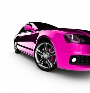 shiny pink car beautiful paint job