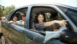 family in the car